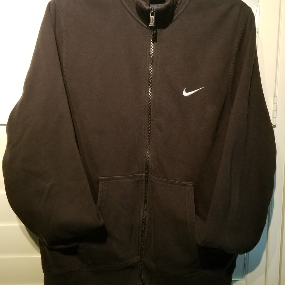Nike Full Zip Sweatshirt Jacket Black No Hood